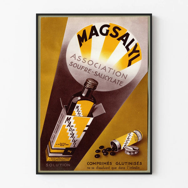 Vintage poster Magsalyl - Retro medicinal wall decoration
