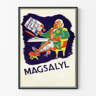 Vintage poster MAGSALYL - Royal caricature illustration