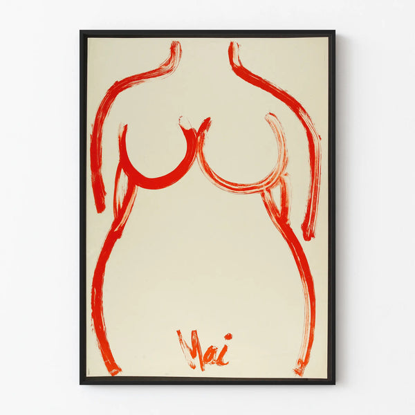 Minimalist Poster of Female Body in Red - May