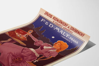 Vintage poster of the jewelry house F. & D. Malý in Prague