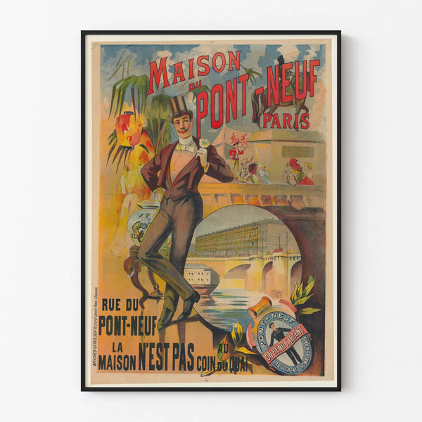 Vintage poster Maison du Pont-Neuf Paris wall decoration