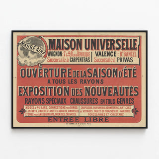 Vintage poster Maison Universelle Maube Aîné - Retro wall decoration — framed artwork on a wall