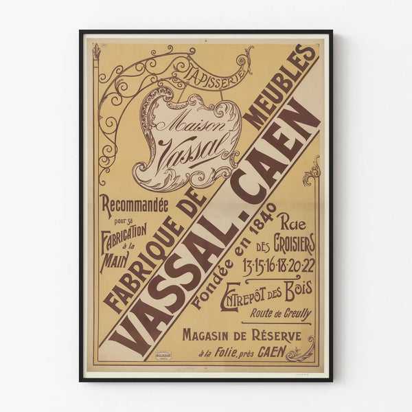 Vintage poster Maison Vassal Furniture Manufacturing in Caen