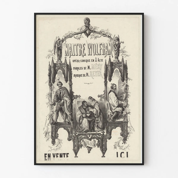 Vintage poster of Maître Wolfram comic opera in one act