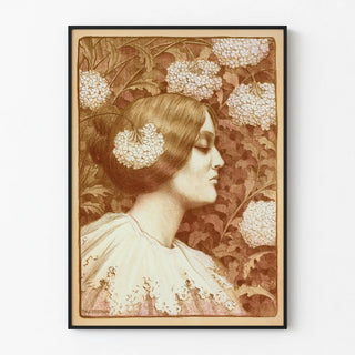 Decorative Poster of the Masters of Art Nouveau - Floral Female Portrait