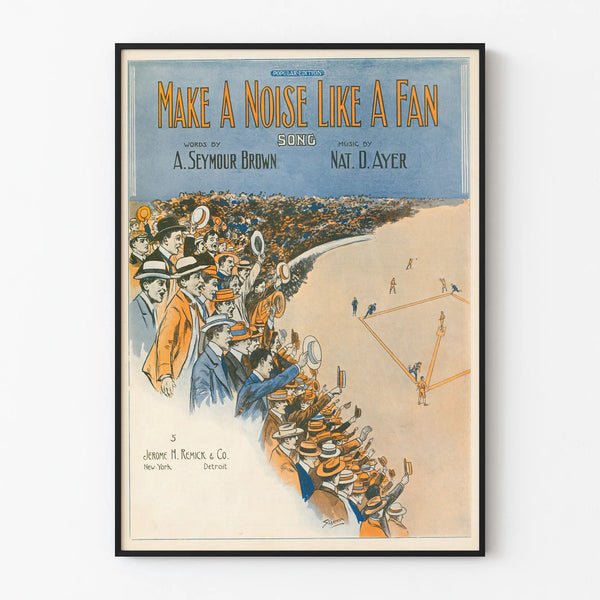 Vintage Poster 'Make a Noise Like a Fan' - Sports Wall Decoration