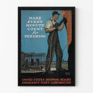 Vintage industrial poster Make Every Minute Count for Pershing