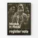 Vintage poster encouraging registration and voting
