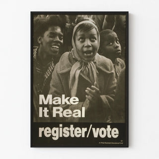 Vintage poster encouraging registration and voting