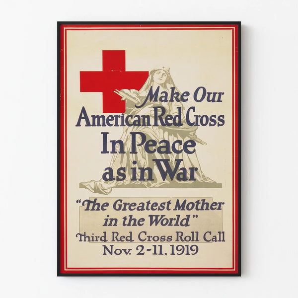 Vintage American Red Cross Poster 1919 - Retro Wall Decoration