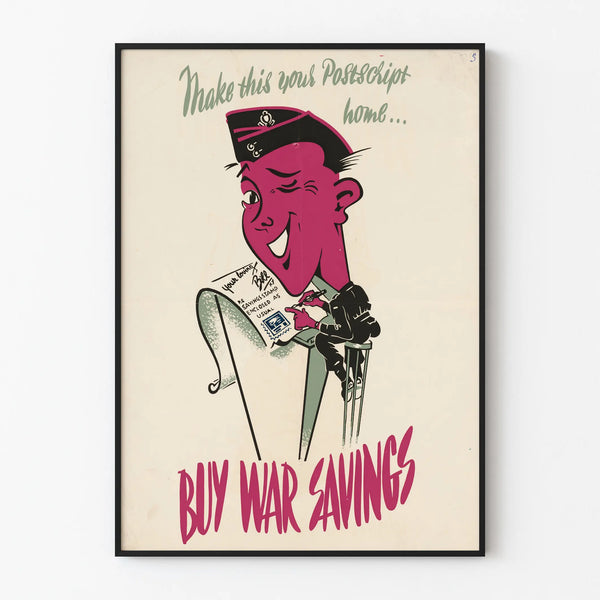 Vintage Poster Buy War Savings - Retro Wall Decoration