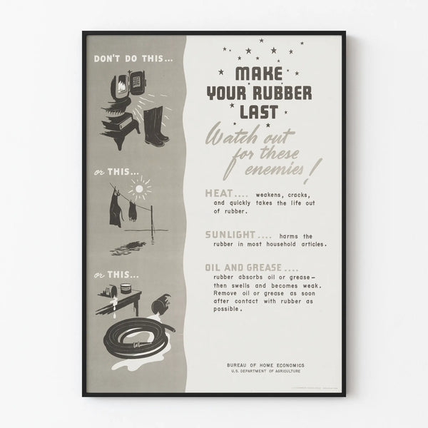 Vintage poster: Tips for the longevity of rubber