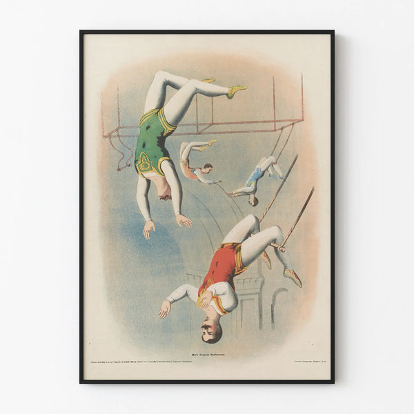 Artist Poster - Vintage Male Trapeze Performers