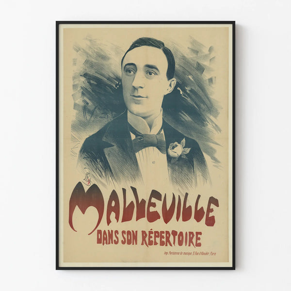 Vintage poster of Malleville in her repertoire - Retro wall decoration