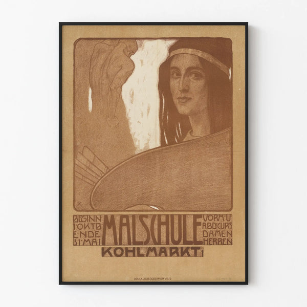 Vintage poster of the Kohlmarkt Painting School for wall decoration