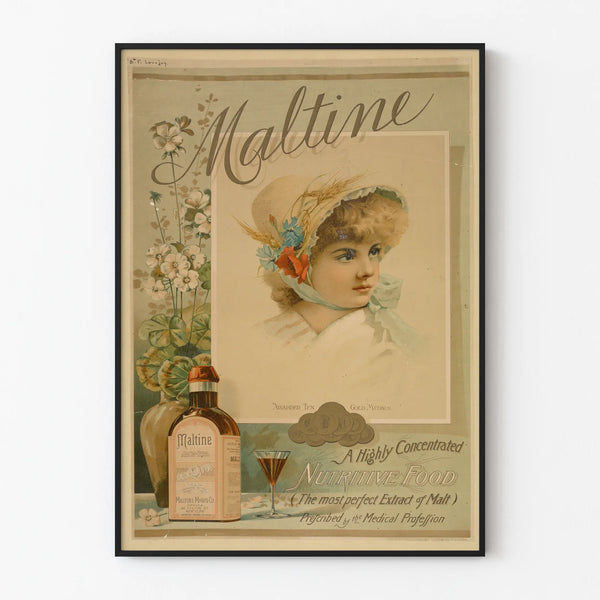 Vintage Maltine Poster – Retro Medicinal Wall Decoration