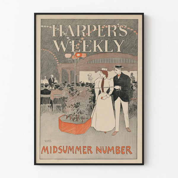 Vintage Harper's Weekly Poster Midsummer Number Wall Decoration
