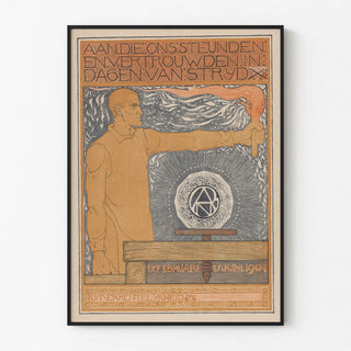 Vintage poster of a man holding a torch