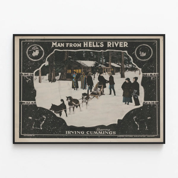 Vintage poster Man from Hell's River wall decoration — framed artwork on a wall