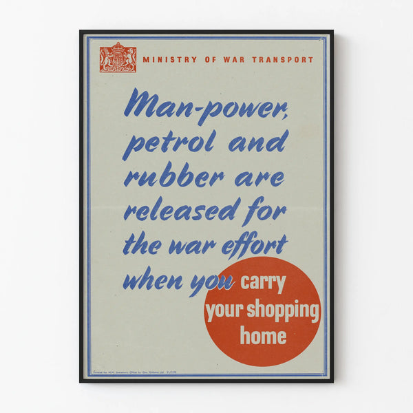 Vintage poster Man-power, oil and rubber - Retro wall decoration
