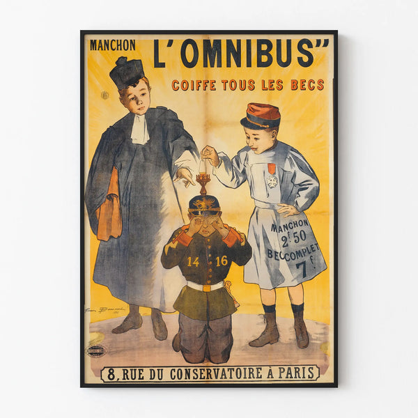 Vintage poster Manchon L'Omnibus retro wall decoration
