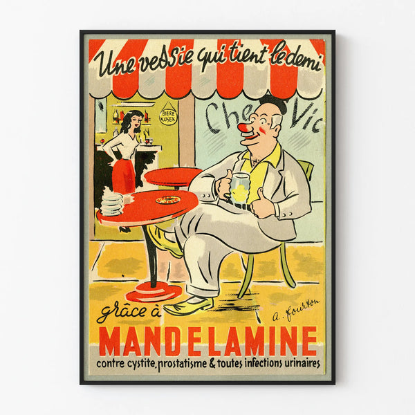 Vintage Advertising Poster Mandelamine for Urinary Infections