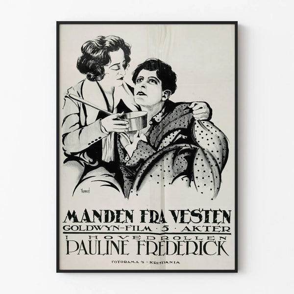 Vintage cinema poster Manden fra Vesten with Pauline Frederick
