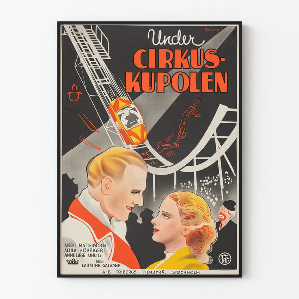 Vintage poster of a carousel and circus show