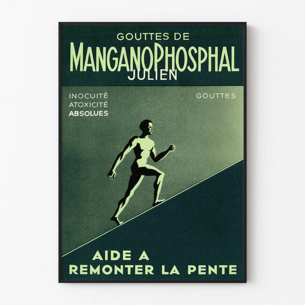 Vintage Poster Drops of Manganophosphal - Retro Health Wall Decoration