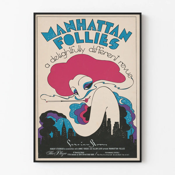 Vintage poster of Manhattan Follies, colorful artistic revue
