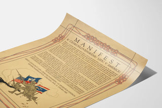 Historical Poster Manifest to the Czechoslovak People in America 1918