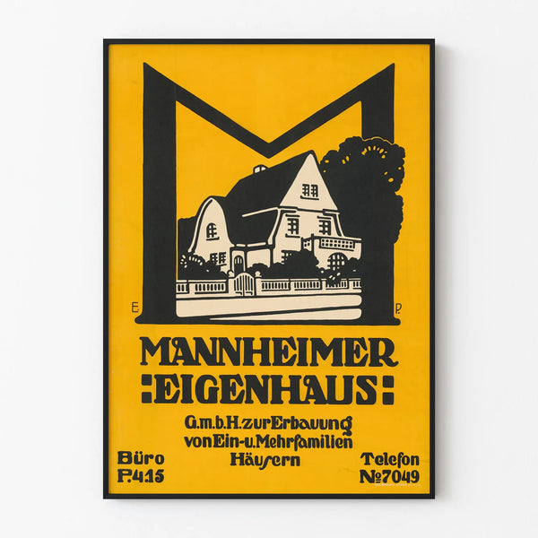 Vintage Mannheimer Eigenhaus Poster for Wall Decoration