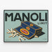 Vintage Advertising Poster Manoli Limit — framed artwork on a wall