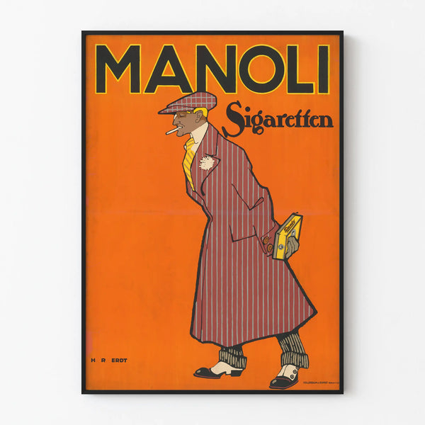 Vintage Manoli cigarette advertising poster for retro wall decoration