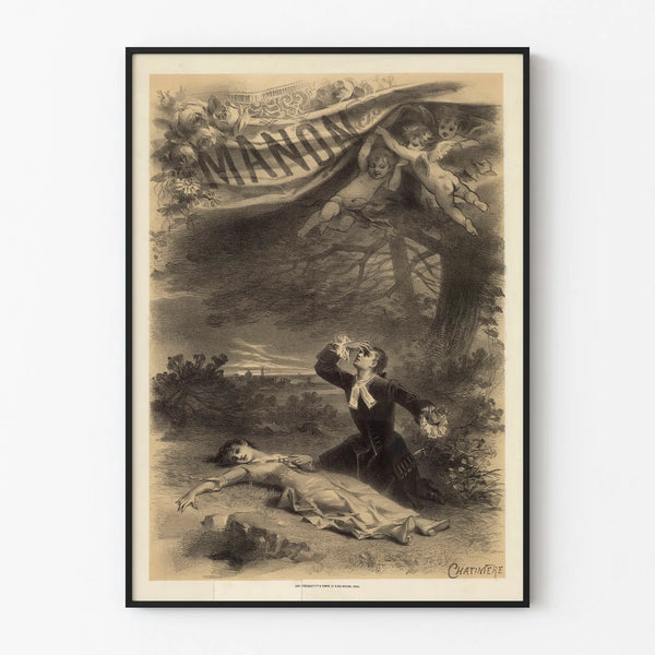 Vintage decorative poster Manon at twilight