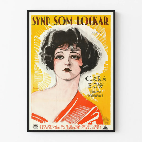 Vintage poster of Mantrap featuring a portrait of Clara Bow