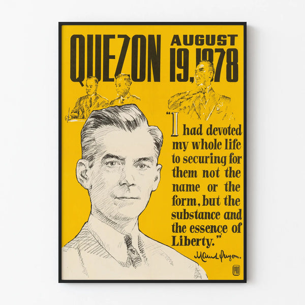 Vintage Poster Manuel L. Quezon - Illustration and Inspiring Quote 1978