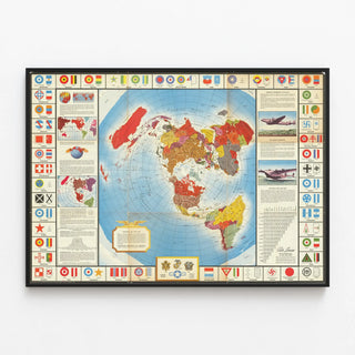 World Map Poster during the Second World War - Historical Wall Map — framed artwork on a wall