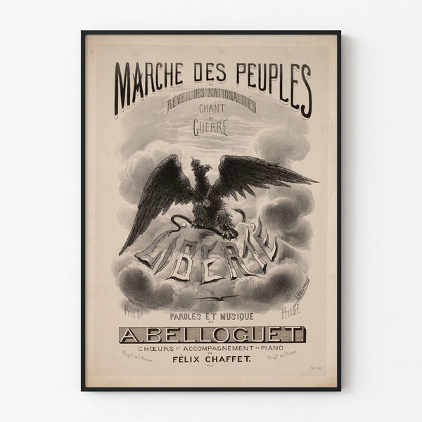 Vintage poster of the People's Market, Awakening of the Nationalities – War song