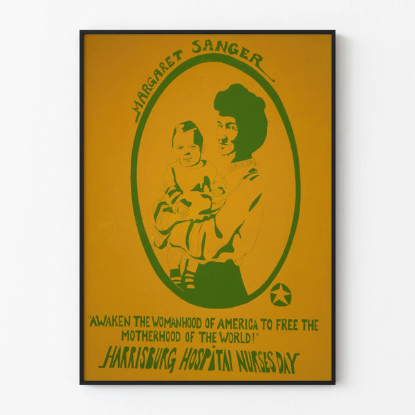 Vintage Margaret Sanger Poster for Harrisburg Hospital Nurses' Day