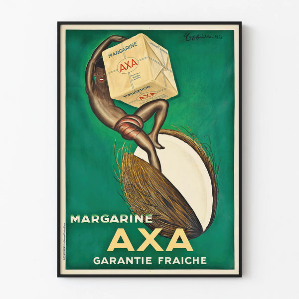 Vintage AXA margarine poster for wall decoration
