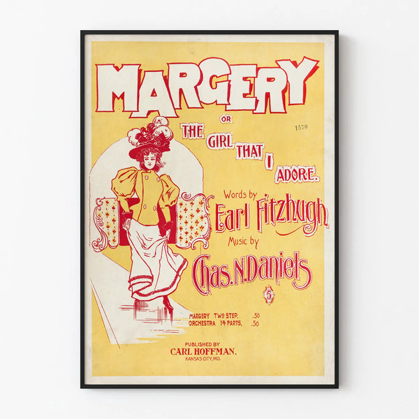 Vintage poster Margery or The Girl That I Adore style Art Nouveau