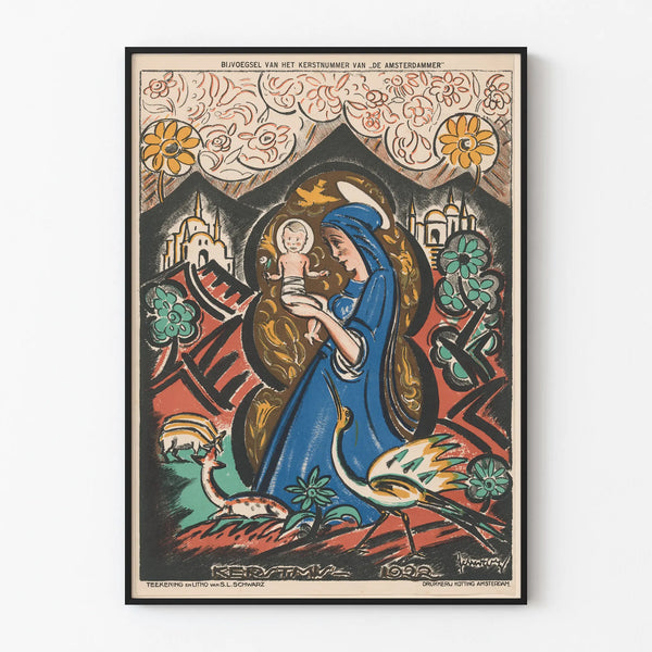 Maria and the Child Poster - Vintage Wall Decoration 1922