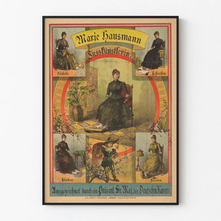Vintage poster of Marie Hausmann, fine art artist at the foot