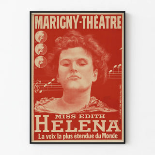 Vintage poster Miss Edith Helena Marigny-Theatre