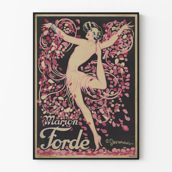 Vintage poster of Marion Fordé dancer in art deco style