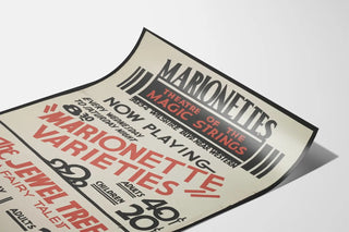 Vintage Poster of Marionette Varieties - Puppet Theater