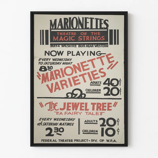 Vintage Poster of Marionette Varieties - Puppet Theater