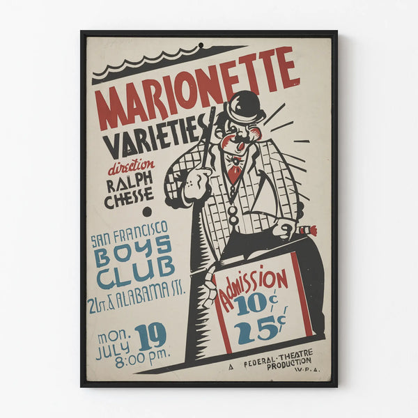 Puppet Show Poster - Vintage Wall Decoration for Entertainment