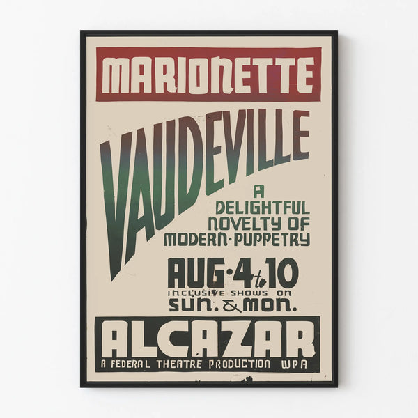 Vintage Poster Marionette Vaudeville - Theater Wall Decoration